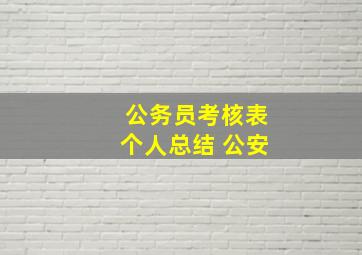 公务员考核表个人总结 公安